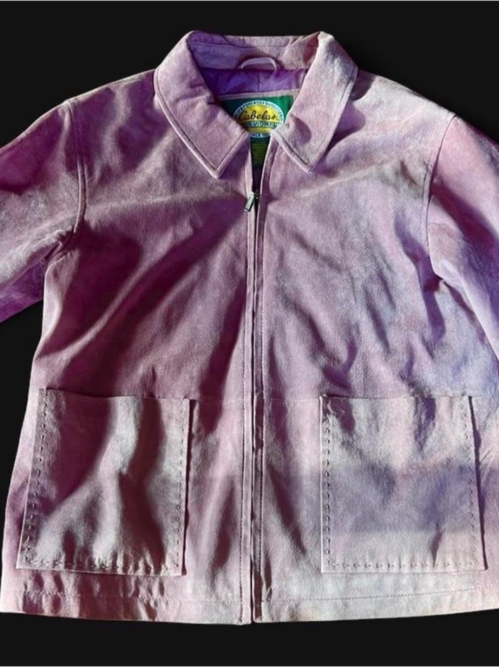 Cabela's Lavender Purple Zip-Front Leather Jacket